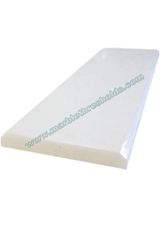 Pure White Agglomerate Stone Polished Threshold 4"x36"x3/4" - Double Standard Bevel