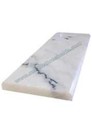 White Gray Polished Marble Threshold 6"x36"x9/16" - Double Standard Bevel (4 pieces)